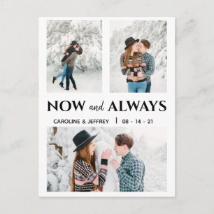 modern stylish multi photo save the date postcard