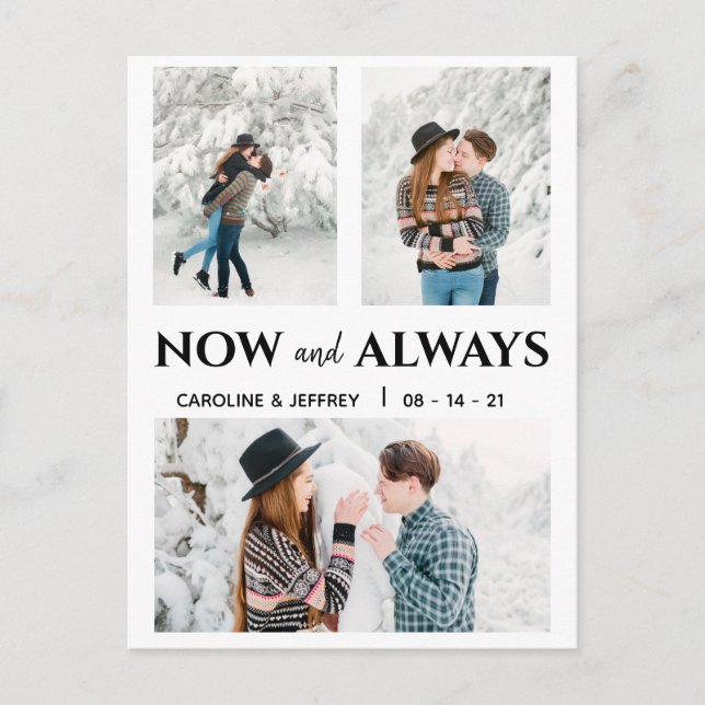 modern stylish multi photo save the date postcard (Front)