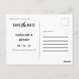 modern stylish multi photo save the date postcard