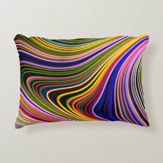 Modern Stylish Multicolor Curvy Neon Lines Decorative Cushion