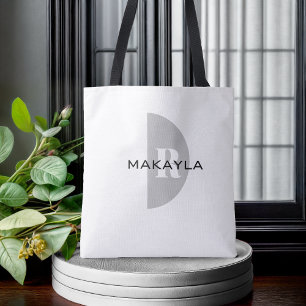 Modern Stylish Name Monogram Tote Bag