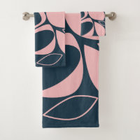 Modern Stylish Navy Soft Pink Abstract Pattern