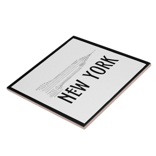 Modern Stylish New York Sity Black White Tile (Side)