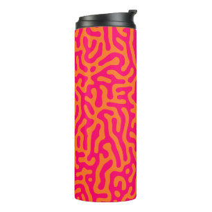 Modern stylish orange fuchsia thermal tumbler
