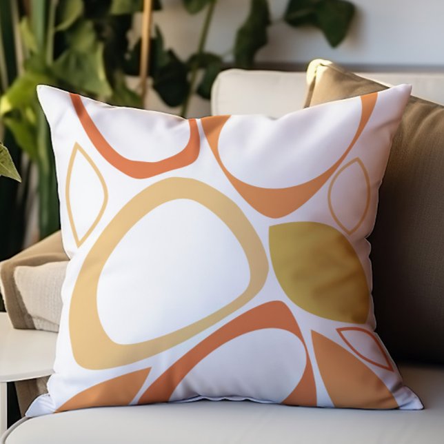 Modern Stylish Orange Yellow Abstract Pattern Cushion (Creator Uploaded)