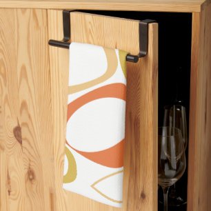 Modern Stylish Orange Yellow Abstract Pattern Tea Towel