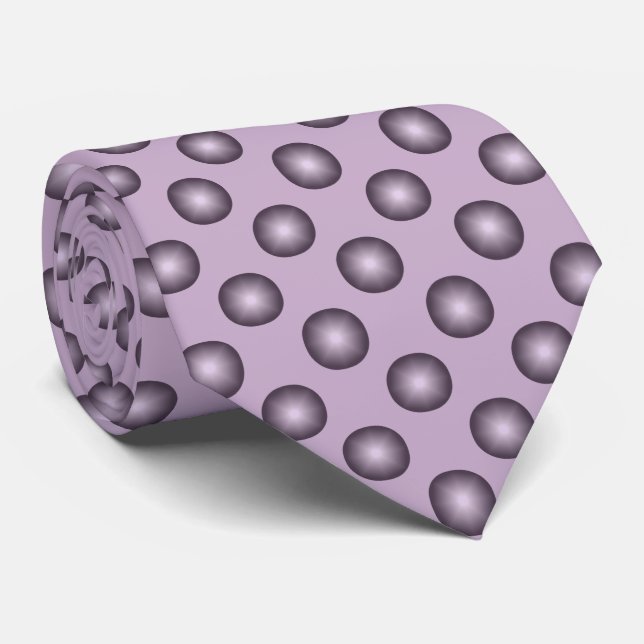 Modern Stylish Pale Purple Polka Dot Tie (Rolled)