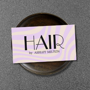 Modern Stylish Pastel Purple Abstract Bold Hair Business Card