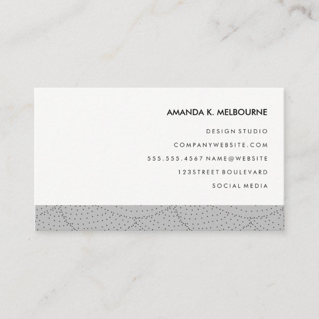 Modern Stylish Pattern Grey Business Card (Front)
