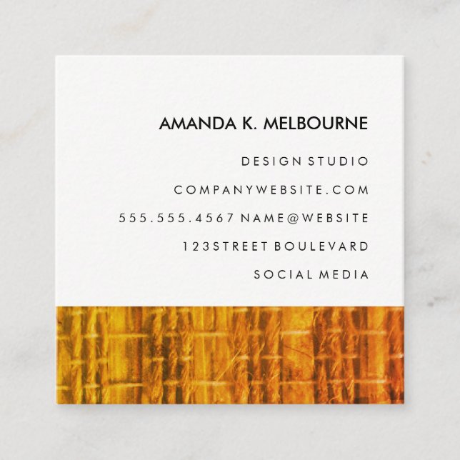 Modern Stylish Pattern Square Business Card (Front)