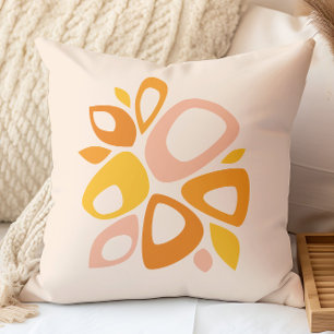 Modern Stylish Peach Marigold Yellow Abstract Cushion