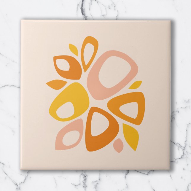 Modern Stylish Peach Marigold Yellow Abstract Tile (Creator Uploaded)