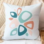 Modern Stylish Peach Teal Salmon Abstract Pattern Cushion<br><div class="desc">Mid Century Modern Abstract. It features a series of organic shapes with a beautiful array of colours. This design will make a great addition to any home décor. Perfect for those who love retro and vintage style. It is also a great gift for Birthdays and Christmas. Contact us for custom...</div>