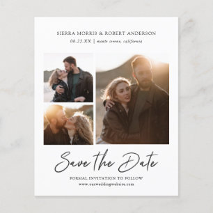 Modern Stylish Pen Script Save the Date 3 Photos
