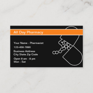 Modern Stylish Pharmacy Pharmacist Business Cards