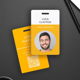 Modern Stylish Photo Professional QR code Logo ID Badge