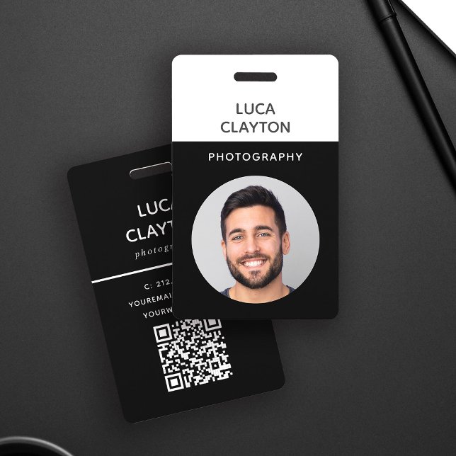Modern Stylish Photo Professional QR code Logo ID Badge (Creator Uploaded)