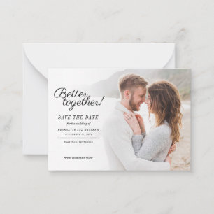 Modern Stylish Photo Script Wedding Save The Date Card