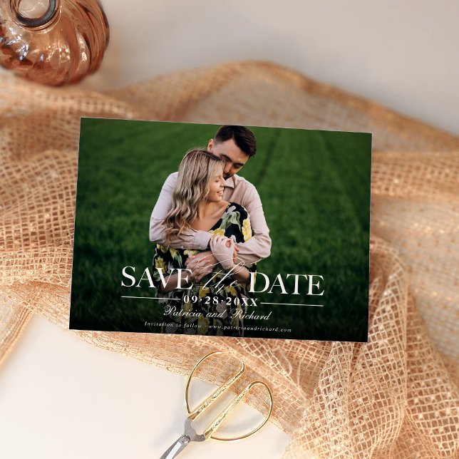 Modern Stylish Photo Wedding Save The Date Card (Creator Uploaded)