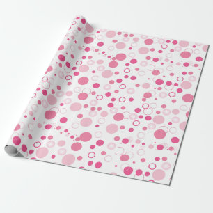 Modern Stylish Pink Circles And Dots Wrapping Paper