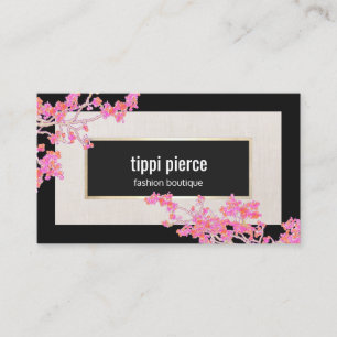 Modern Stylish Pink Floral Designer Business Card