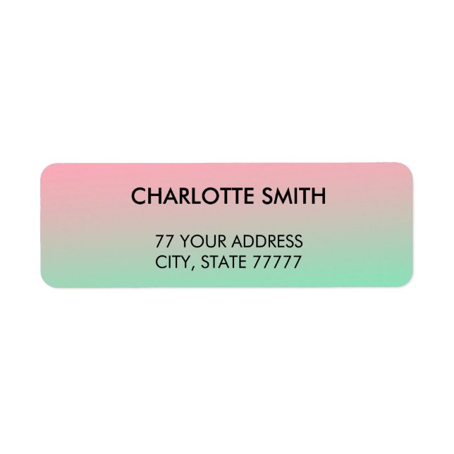 Modern Stylish Pink & Green Gradient Customisable  (Front)