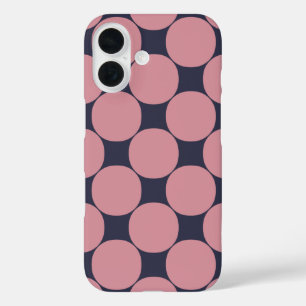 Modern Stylish Pink Polka Dot iPhone 16 Case