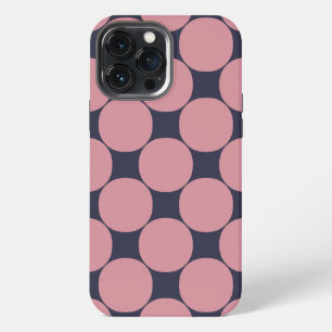 Modern Stylish Pink Polka Dot iPhone 13 Pro Max Case