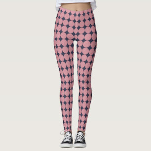Modern Stylish Pink Polka Dot Leggings