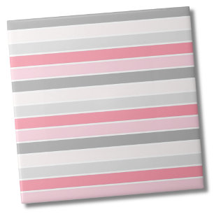 Modern Stylish Pink Stripe Pattern Tile