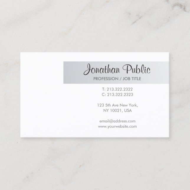 Modern Stylish Plain Professional Trending Clean Business Card (Front)