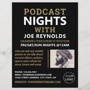 Modern & Stylish Podcaster, Podcast Advertising Flyer