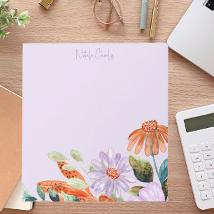 Modern Stylish Pretty Wildflower Floral Notepad