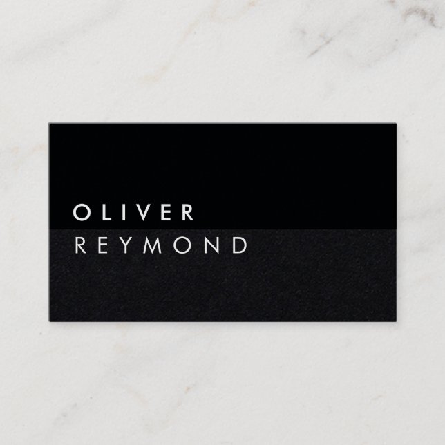 Modern & stylish professional black-on-black business card (Front)