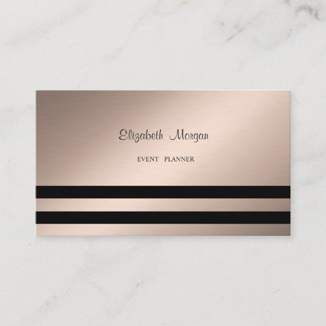 Modern Stylish Professional Black Stripes Business Card (Front)