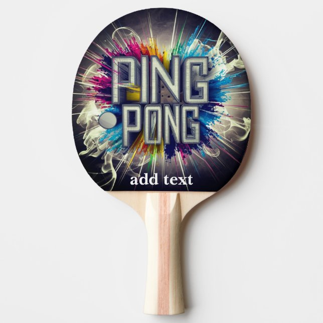 modern stylish Professional colourful text  Ping Pong Paddle (Front)