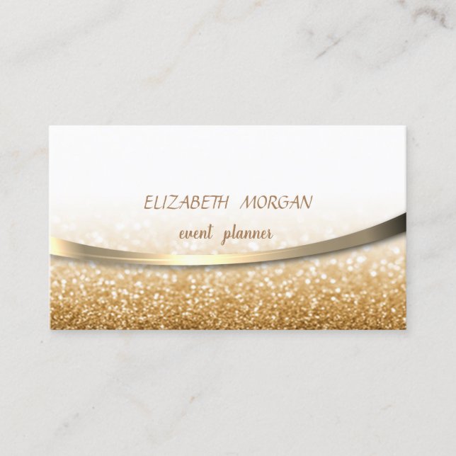 Modern Stylish Professional Gold  Glittery ,Bokeh Business Card (Front)