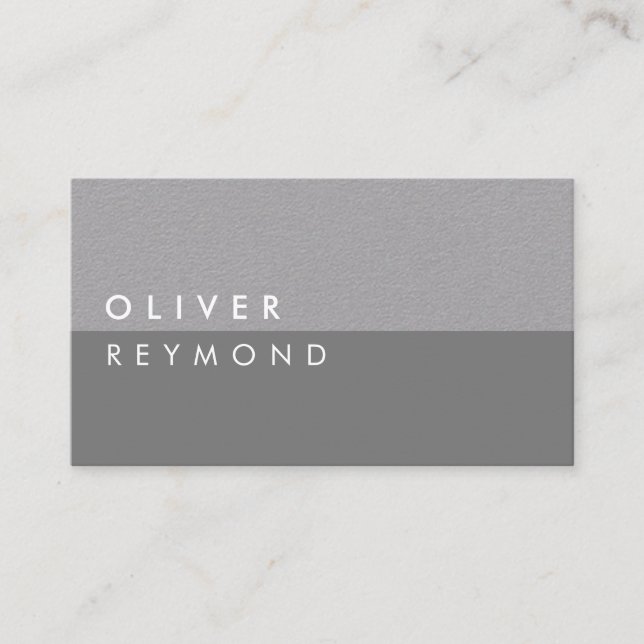 modern & stylish professional grey-on-grey business card (Front)