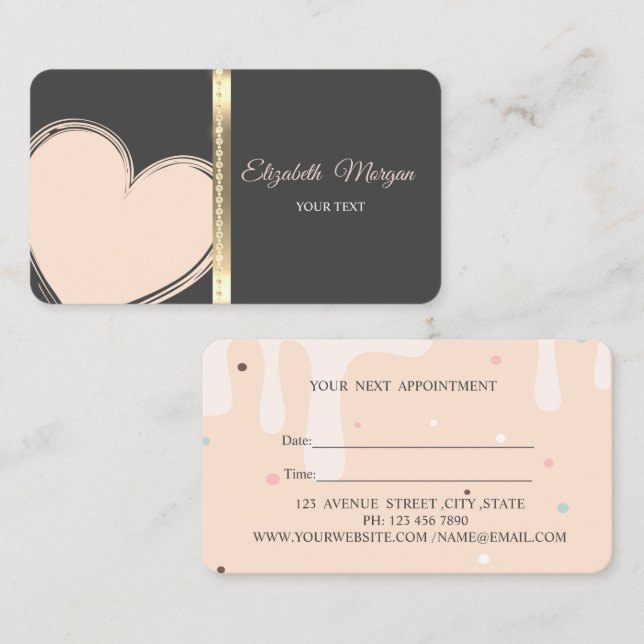 Modern Stylish,Professional Heart Appointment (Front/Back)
