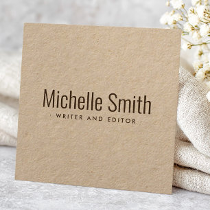 Modern stylish professional Kraft paper Square Business Card