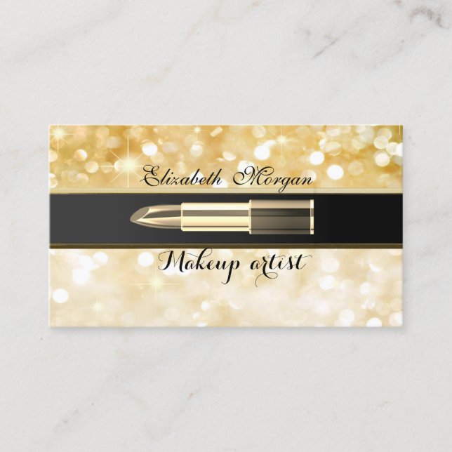 Modern Stylish Professional -Makeup-Lipstick Business Card (Front)