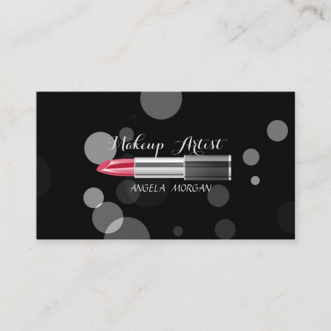 Modern Stylish Professional -Makeup-Lipstick Business Card (Front)