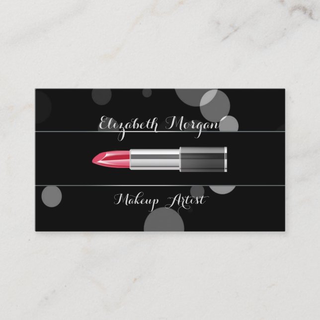 Modern Stylish Professional -Makeup-Lipstick Business Card (Front)