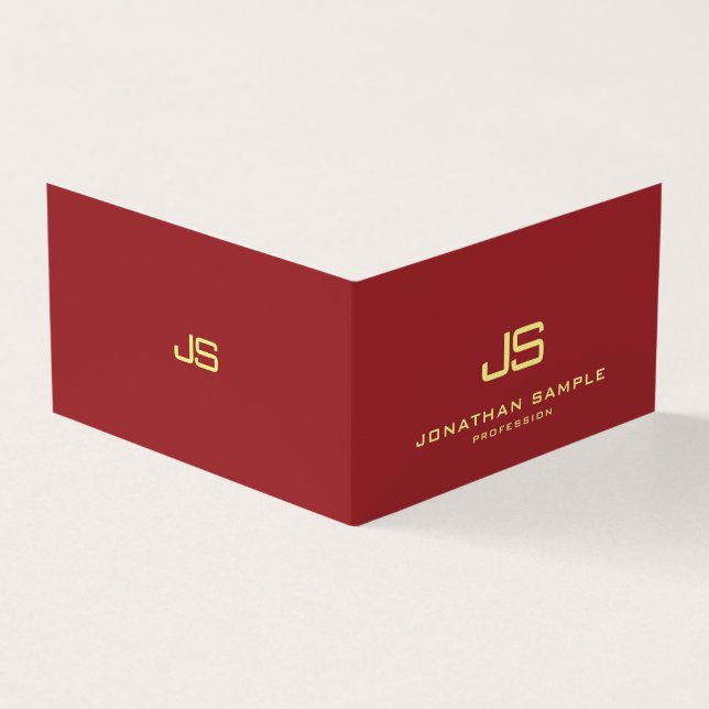 Modern Stylish Professional Monogram Book Fold Business Card (Outside)