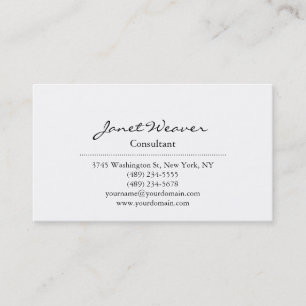 Modern Stylish Professional Plain Black White Business Card