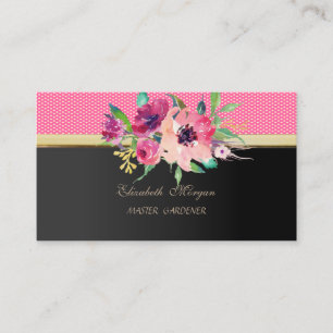 Modern Stylish Professional -Watercolor Flowers Business Card