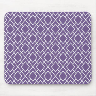 Modern Stylish Purple Diamond Pattern Mouse Mat