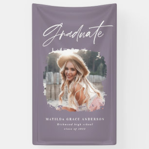 Modern stylish purple photo typography graduation  banner