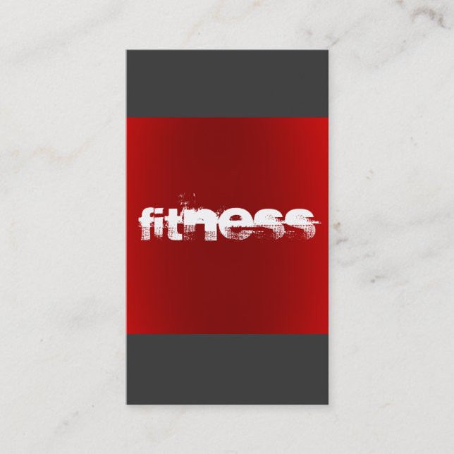 Modern Stylish Red Grey Fitness Centre Sports Business Card (Front)