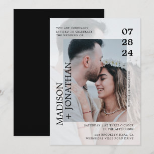 Modern Stylish Romantic Photo Wedding Invitation
